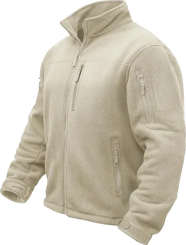 Vista 15 de TACVASEN - Chaqueta de forro polar para hombre, cremallera completa Verde militar