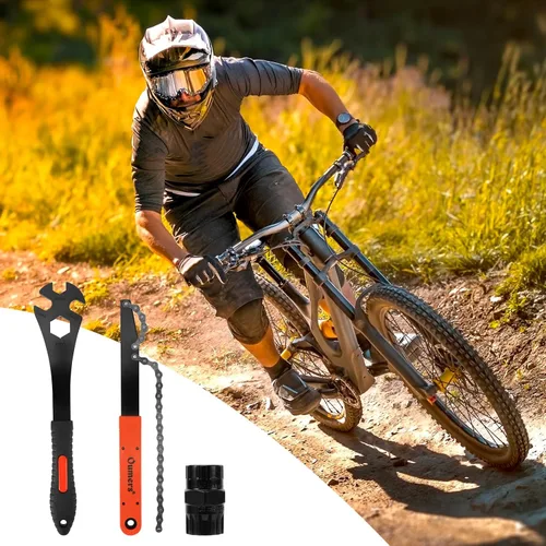 Vista 7 de Oumers Herramienta de extracción de casete de bicicleta, látigo de cadena de bicicleta+llave de pedal+herramienta de extracción de rueda libre 2