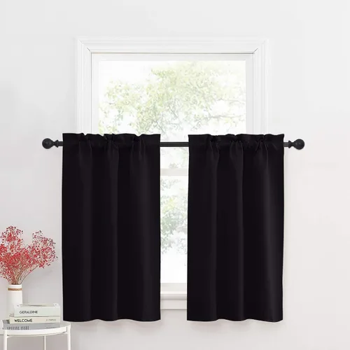 Vista 37 de NICETOWN Cortinas Opacas Cortas - Tratamiento de Ventana con Aislamiento Térmico, Niveles de Cortina Pequeños para Sala de Estar/Cocina, 2 Paneles