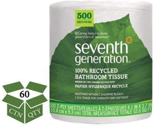 Vista 9 de Seventh Generation Papel higiénico, 100494_4pk, 1, 4 240 Sheets Per Roll, Extra Soft & Strong for Home & RV, Whitened without Chlorine Bleach, No