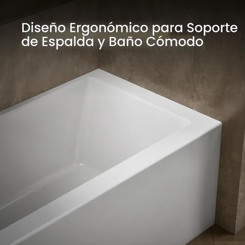 Vista 8 de Kohler 20201-LA-0 Bañera de alcoba Underscore® de 60" x 30" con delantal integral, brida integral y drenaje a la izquierda, Blanco