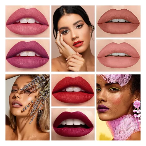 Vista 7 de Labiales de 18 colores de pastillas de cápsula, mini lápiz labial, juego de lápiz labial mate de larga duración, tinte de labios – Labiales Mate 24