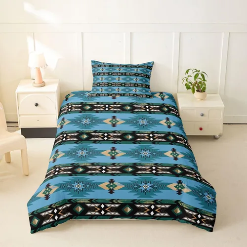 Vista 50 de Erosebridal Juego de funda de edredón estilo bohemio occidental tamaño individual, diseño de vaca atrapasueños del suroeste, juego de ropa de cama