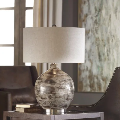 Vista 6 de Uttermost Tamula Lámpara de mesa de cerámica azul grisáceo envejecido