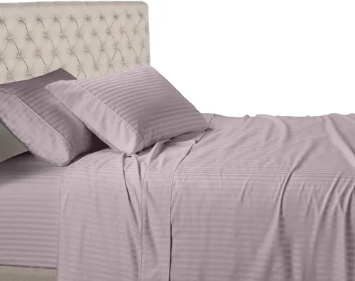 Vista 18 de Royal Hotel - Sábana de cama a rayas, 100% algodón, 600 hilos, bolsillo profundo