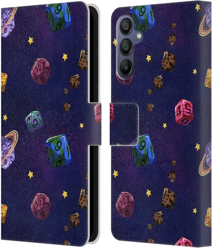 Vista 158 de Head Case Designs Officially Licensed Carla Morrow Colorful Space Dice Patterns Leather Wallet Case Compatible with Samsung Galaxy A07 4G