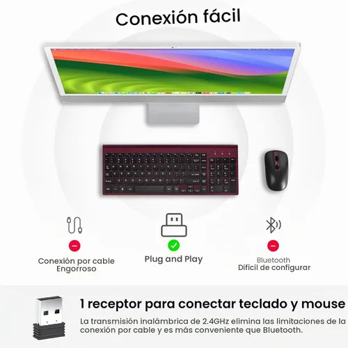 Vista 8 de cimetech EasyTyping KF10 - Combo de teclado y mouse inalámbricos, [teclas de interruptor de tijera silenciosas], [teclas que ahorran esfuerzo] Negro
