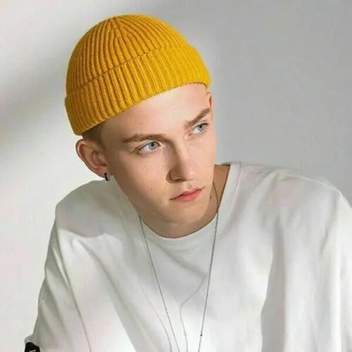 Vista 3 de Gorro de invierno unisex con diseño de pescador, estilo retro, acanalado