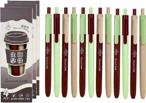 Vista 14 de 8 bolígrafos retráctiles lindos y estéticos, bolígrafos de gel con tinta para escribir con punta fina suave de 0,5 mm, bolígrafos de impresión