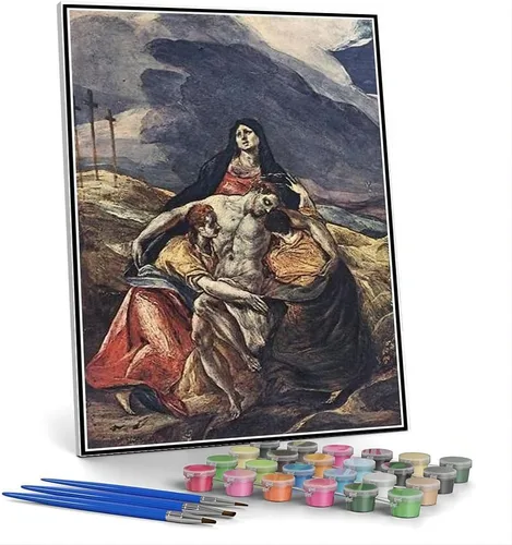 Vista 3 de Kits de pintura por números para adultos y niños festín en la casa de Simón Pintura por El Greco DIY pintura al óleo por números Kits de pintura por