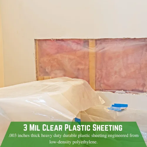Vista 3 de Farm Plastic Supply - Láminas de plástico transparente - 3 mil - (3' x 100') - Láminas de plástico grueso, cubierta de barrera de vapor