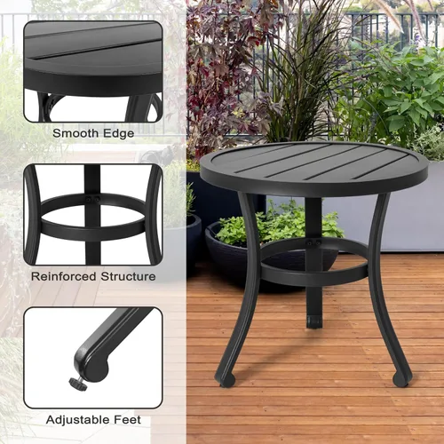 Vista 5 de NUU GARDEN 3 Pieces Outdoor Patio Bistro Set with Coffee Table,Beige