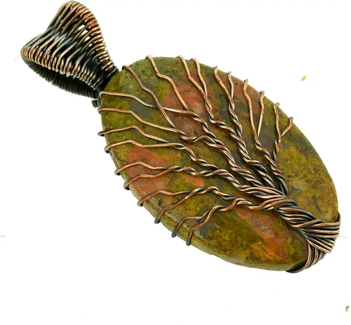 Vista 14 de Tree Of Life Natural Gemstone Pendant Copper Wire Wrapped Jewelry Necklace