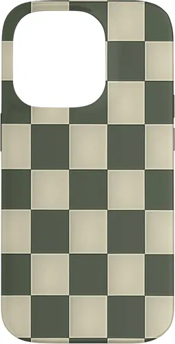 Vista 16 de Funda para iPhone 11 Pro Max con patrón de tablero de ajedrez verde salvia