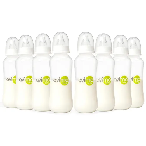 Vista 8 de Avima - Biberones anticólicos para bebé – 4 oz, tetinas de flujo lento – sin BPA, cuello estándar – Etapa 1 para 0–3 meses – Juego de 6