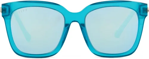 Vista 3 de DIFF Bella Designer - Gafas de sol cuadradas de gran tamaño para mujer, 100% UVAUVB, colores de moda, Cristal de hielo turquesa