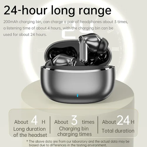Vista 4 de Auriculares Bluetooth inalámbricos, estéreo de alta fidelidad de 30 horas de reproducción, IPX7 impermeables con micrófono con cancelación de ruido