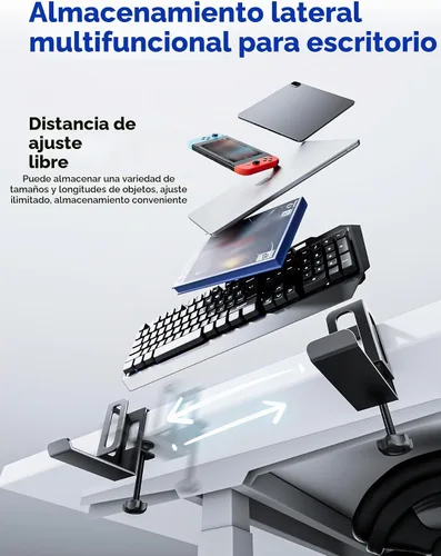 Vista 2 de NODOCA Almacenamiento de Laptop para Escritorio, Soporte Vertical de Laptop para Escritorio, Soporte Vertical de MacBook, con Soporte