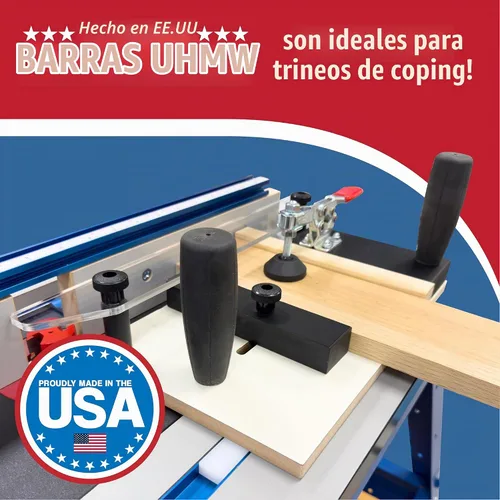 Vista 7 de Barra fresada de precisión UHMW 3/4" X 3/8" X 36" para plantillas 3/4" 3/8" 36