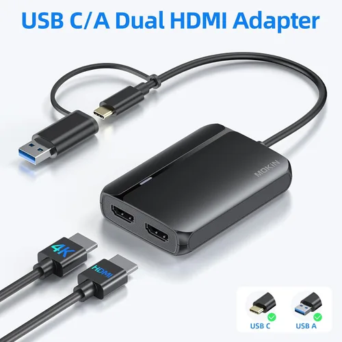 Vista 3 de Estación de acoplamiento, 18 en 1 USB C Docking Dtation 3 monitores para laptop Windows/MacBook Pro/Air/Thunderbolt 3 Dock con carcasa SSD 3 HDMI