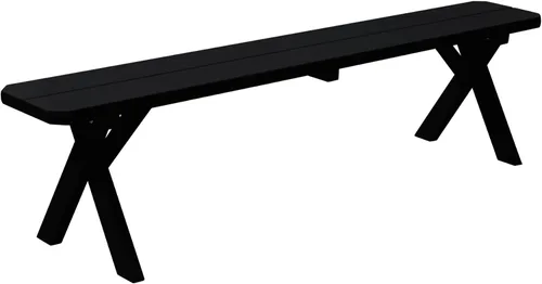 Vista 93 de Furniture Barn USA Pine - Banco cruzado de 2 pies, color negro