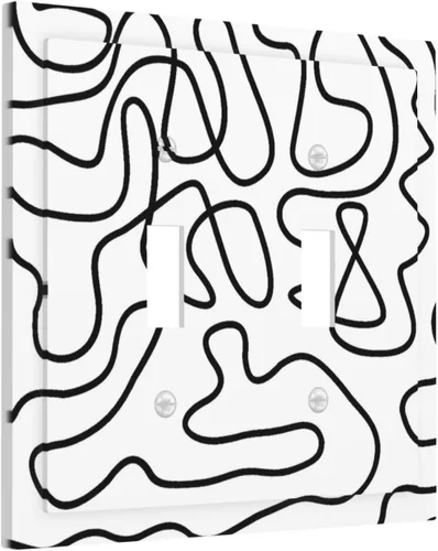 Vista 92 de Cubierta de interruptor de luz de una pandilla de hojas de palma tropicales de estilo bohemio abstracto, árbol de coco, verano, sin dispositivo