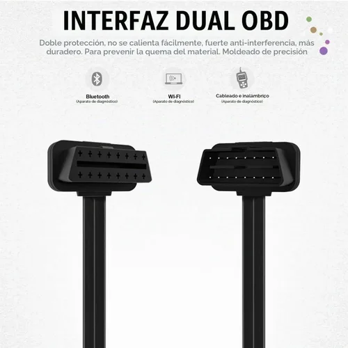 Vista 2 de Foxwell NT301/NT201 OBD2 Cable de extensión 16pin macho a hembra diagnóstico universal OBD II Convertir Cable