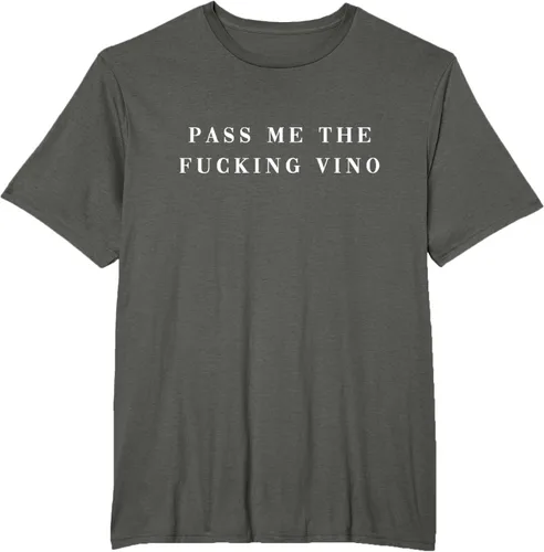 Vista 5 de Pásame el maldito Vino. Camiseta divertida con texto en inglés «Wine nice lettering AM PM Fun»