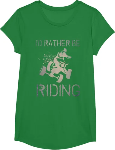 Vista 51 de Camiseta gráfica I'd Rather Be Riding ATV Quad Racing Rider de 4 ruedas, Negro