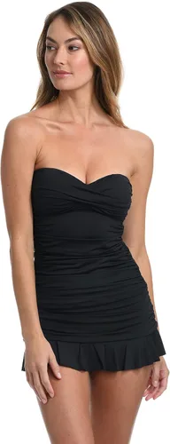 Vista 7 de La Blanca Island Goddess - Traje de baño tankini con parte delantera torcida, Negro, 14