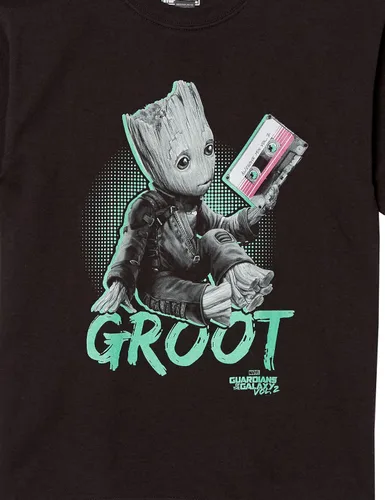 Vista 2 de Fifth Sun Marvel Universe Neon Baby Groot - Camiseta sólida para niño