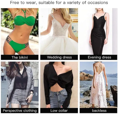 Vista 5 de Lesome Push up Frontless Bra Kit Wire,Deep Plunge Bra Kit Silicone Cover for Sweetheart Necklines