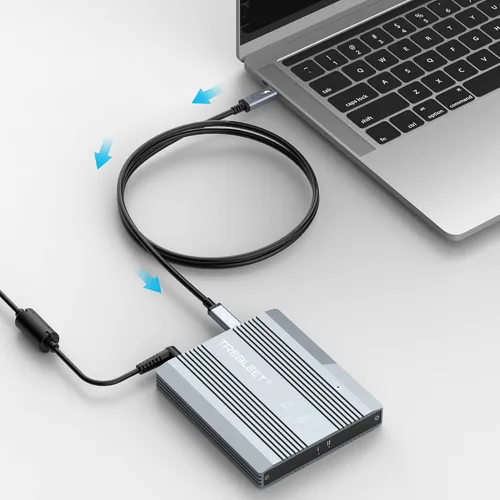 Vista 2 de TREBLEET Cable USB4 de 15 pies compatible con Thunderbolt 3, cable USB4 de tamaño súper largo de 100 W 20 Gbps, compatible con hub Thunderbolt 3
