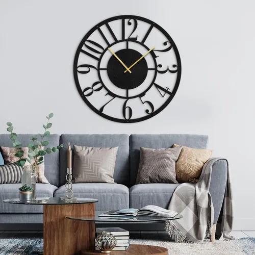 Vista 30 de Reloj de pared de metal, arte de pared silencioso, funciona con pilas, números grandes, escultura de pared, colgantes, decoración del hogar