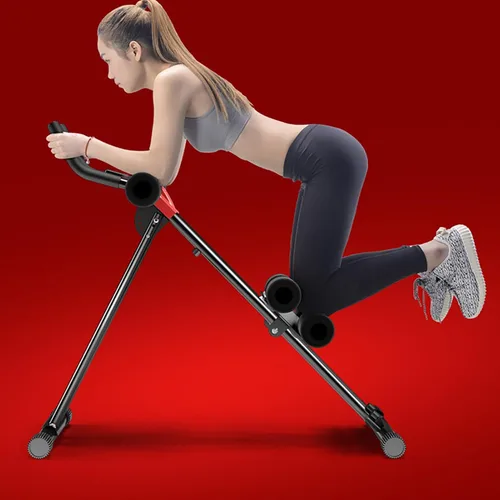 Vista 3 de Máquina de abdominales, máquina de entrenamiento abdominal, rueda de rodillo abdominal con monitor LCD ajustable de 5 engranajes, moldeador