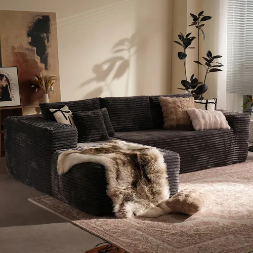 Vista 62 de Sofá modular Cloud de 96 pulgadas con tumbona, asiento profundo en forma de L, moderno sofá cama sin hueso, no requiere montaje, sofás sin hueso