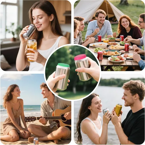 Vista 7 de 12 tapas de silicona para latas de refresco, cubiertas reutilizables para latas de cocaína para refrescos, protectores de botellas a prueba