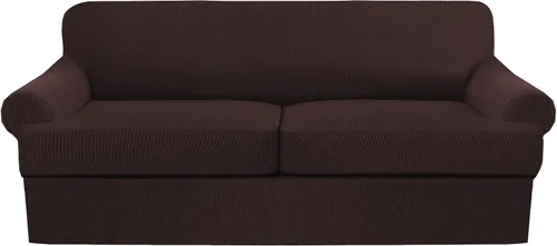 Vista 33 de Funda de sofá con cojín en T de alta calidad, juego de 4 piezas para sofás con cojines en T (se adapta a 72-90 pulgadas), protector de muebles suave