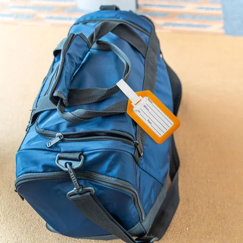 Vista 5 de Paquete de 10 candados para equipaje con llave + paquete de 10 etiquetas de viaje, etiquetas de equipaje para maletas, bolsas, etiquetas de nombre