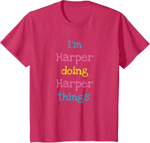 Vista 77 de Harper - Camiseta de regalo para niños con texto personalizado