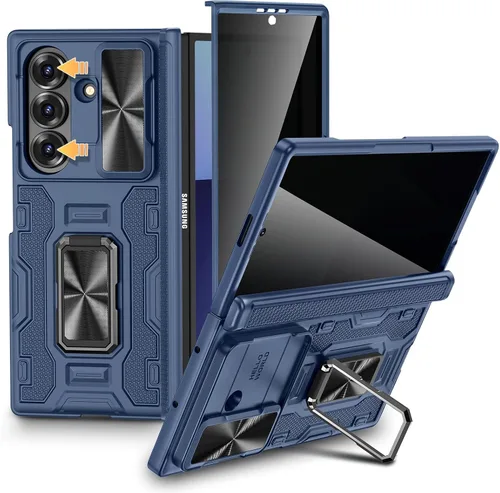 Vista 26 de VEGO Funda para Galaxy Z Fold 4 con Cubierta de Cámara Deslizante y Protección de Bisagra Funda con Protector de Pantalla Soporte Magnético de 360°