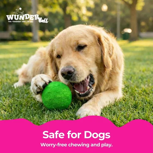 Vista 8 de WACKYwalk'r WUNDERball Juguete de Buscar Duradero para Perros – Pelota de Goma Natural Indestructible, Más Segura que las Pelotas de Tenis, Flota