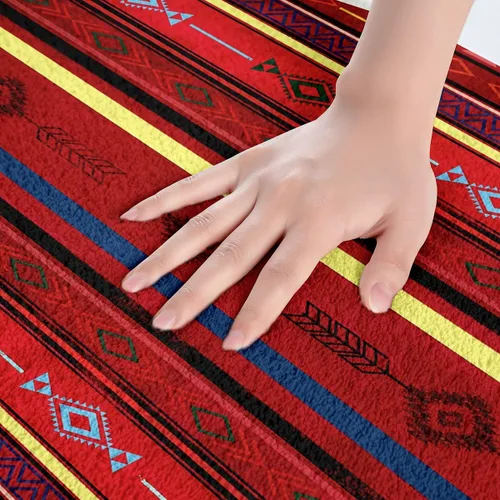 Vista 2 de jejeloiu Southwestern - Tapetes de baño para baño, de 16 x 24 pulgadas, tribales para niños, alfombras geométricas de Btah para ducha, bañera