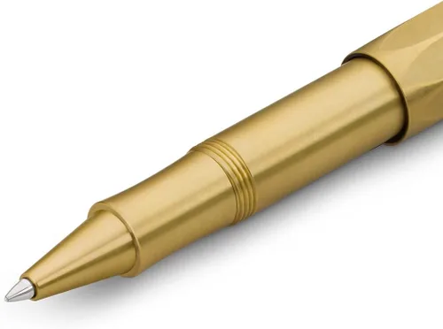 Vista 3 de Kaweco BRASS SPORT - Bolígrafo de gel/tinta para zurdos y diestros (13,0 cm, con bola de cerámica, incluye mina de 0,7 mm, diseño clásico)