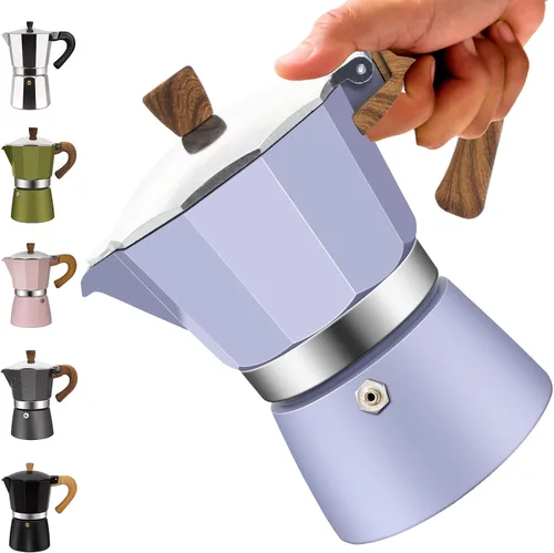 Vista 83 de Cafetera clásica de aluminio para 3 tazas Azul