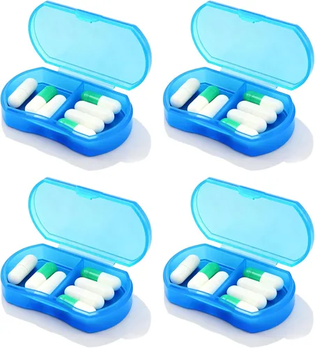Vista 17 de Organizador de pastillas de viaje portátil, estuche pequeño para bolsillo, pastillero para bolso, organizador de medicinas con 10 compartimentos