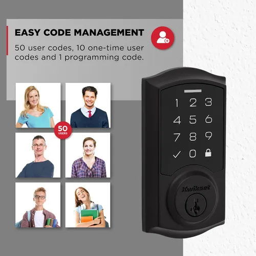 Vista 7 de Kwikset SmartCode 270 - Cerradura de puerta con teclado táctil electrónico sin llave y cerradura de seguridad con auto-bloqueo, códigos de usuario