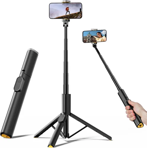Vista 8 de TODI Selfie Stick Tripod for iPhone, 60" Lightweight Phone Tripod Stand with Wireless Remote, Extendable Selfie Stick for iPhone, All-in-1 Negro