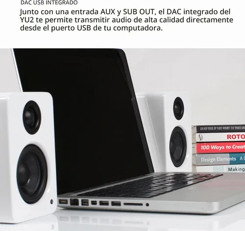 Vista 5 de Kanto YU2MB Altavoces de Escritorio para Gaming de PC Drivers Compuestos de 3" Tweeter de Cúpula de Seda de 3/4" Amplificador Clase D 100