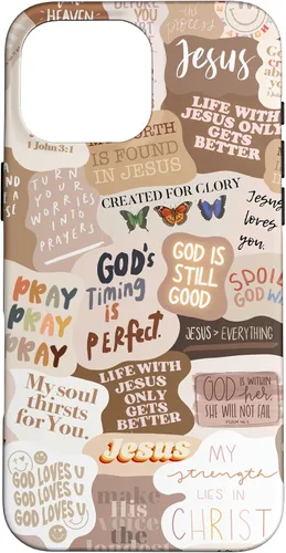 Vista 19 de Funda estética para iPhone 17 con frases positivas con versículos bíblicos cristianos